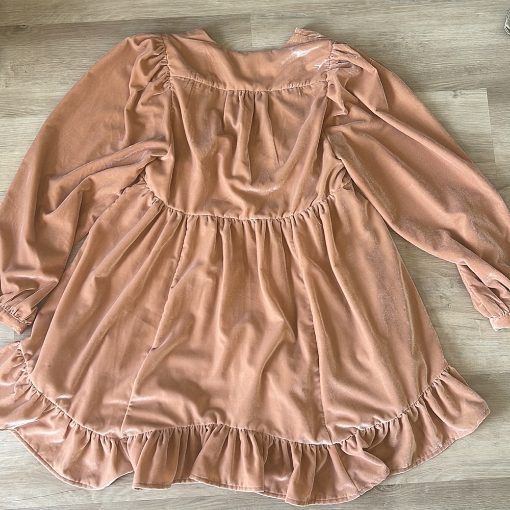 Free People Estella Velvet Flounce Minidress Sz XS - Picture 9 of 11